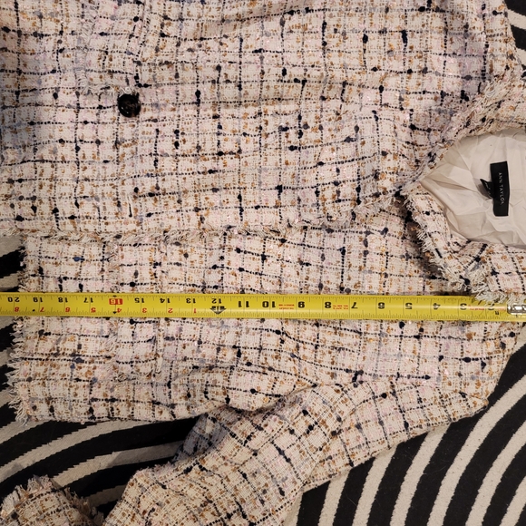 ANN TAYLOR Multicolor Tweed Double-Breasted Blazer Size 8 - Picture 8 of 10